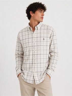 POLO Ralph Lauren Custom Fit - Plaid Button Down Shirt - Polo Pony - Mens Large